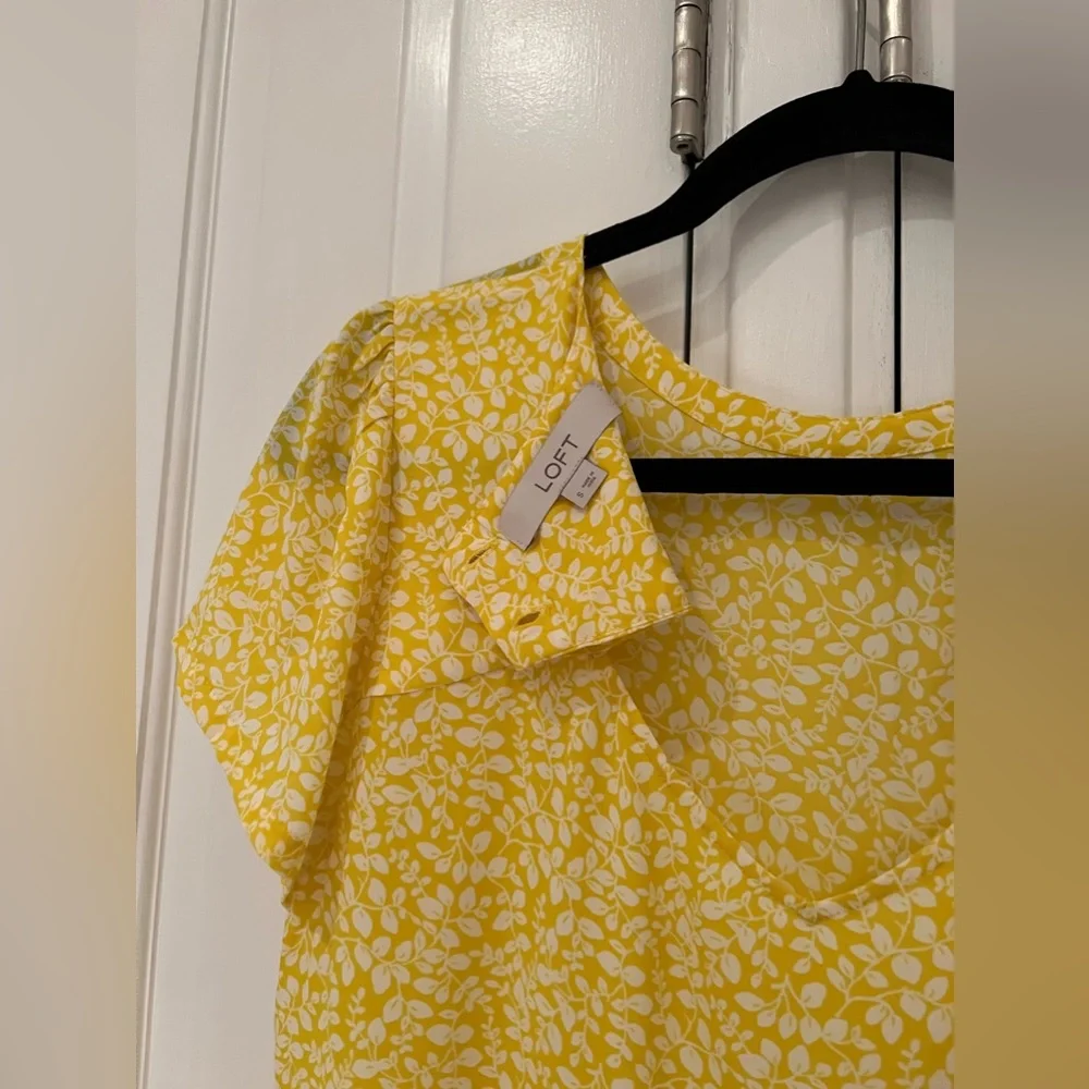 Loft yellow peplum blouse - Picture 2 of 3
